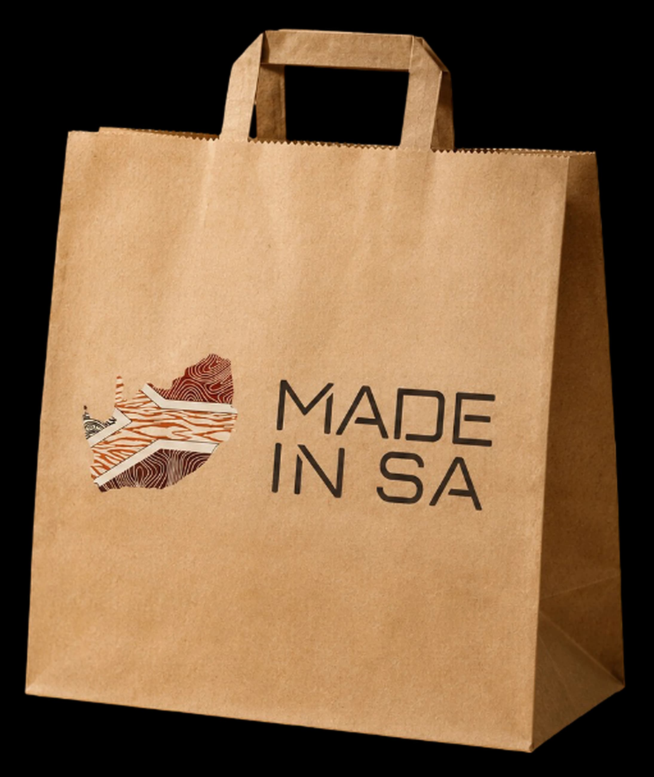 Branded kraft paper bag with handle